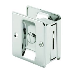 Prime-Line N 6773 Pocket Door Lock and Pull, Solid Brass, Chrome 