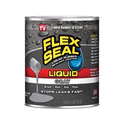 Flex Seal LFSGRYR32 Liquid Rubber Sealant, Gray, 32 oz, Can 