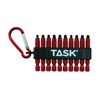 TASK T67916 Carabiner Clip Set, 10 -Piece, Steel, Red 