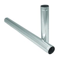 Imperial GV1812 Duct Pipe, 8 in Dia, 12 in L, 26 Gauge, Galvanized Steel, Galvanized, Pack of 10 
