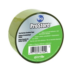 IPG 9851 Packaging Tape, 54.6 yd L, 1.88 in W, Polypropylene Backing, Tan