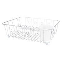 Simple Spaces JI-25C-3L Dish Drainer with Cutlery Basket, 20 lb Capacity, 18 in L, 13-1/2 in W, 5-1/2 in H, Steel 