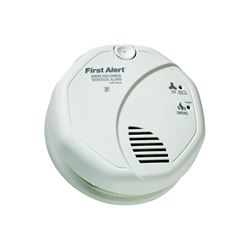First Alert SC7010BV Carbon Monoxide Alarm, 10 ft, 85 dB, Alarm: Audible, Electrochemical, Photoelectric Sensor, White 