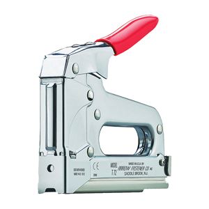 Arrow T72 Insulated Fastener Wire Tacker, 31/64 to 11/32 in W Crown, 13/64 to 11/32 in L Leg, Steel Staple, White