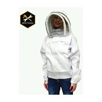 HARVEST LANE HONEY CLOTHSJXXL-102 Beekeeper Jacket with Hood, 2XL, Zipper Closure, Polycotton, White 