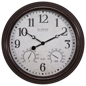 Equity 404-3015 Clock, Round, Brown Frame, Plastic Clock Face, Analog