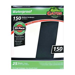 Gator 3285 Sanding Sheet, 11 in L, 9 in W, 150 Grit, Silicone Carbide Abrasive 25 Pack