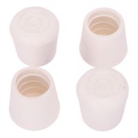 ProSource FE-50644-B Furniture Leg Tip, Round, Rubber, White, 7/8 in Dia, 1.4 in H, Pack of 16 
