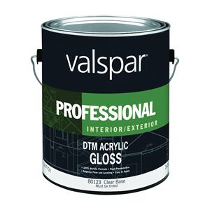 Valspar 045.0080123.007 DTM Acrylic Enamel Paint, Gloss Sheen, Clear, 1 gal, Pail, 300 to 400 sq-ft/gal Coverage Area 4 Pack
