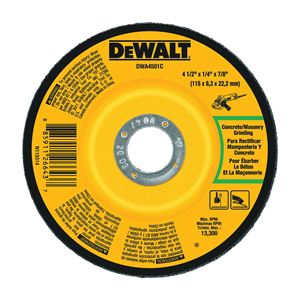 DeWALT DWA4501C Grinding Wheel, 4-1/2 in Dia, 1/4 in Thick, 7/8 in Arbor, 24 Grit, Aluminum Oxide Abrasive, Pack of 25