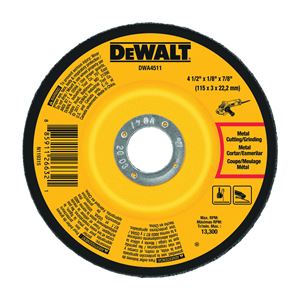 DeWALT DWA4511 Grinding Wheel, 4-1/2 in Dia, 1/8 in Thick, 7/8 in Arbor, 24 Grit, Very Coarse