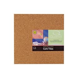 Quartet 102 Natural Cork Tile, 12 in L, Brown Board 6 Pack 