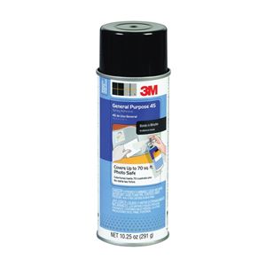 3M 45 Spray Adhesive, Mild Solvent, Tan/White, 11 oz Aerosol Can