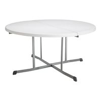 Lifetime Products 5402 Fold-in-Half Table, Steel Frame, Polyethylene Tabletop, Gray/White 