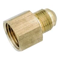 Anderson Metals 754046-0606 Tube Coupling, 3/8 in, Flare x FNPT, Brass, Pack of 10 
