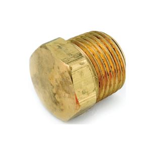 Anderson Metals 756121-08 Pipe Plug, 1/2 in, MPT, Brass 5 Pack