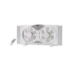 PowerZone BP2-9A Reversible Window Fan, 120 V, 9 in Dia Blade, 12-Blade, 3-Speed, Touch Panel and Remote Control