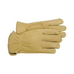 Boss 4085M Gloves, M, Keystone Thumb, Open, Shirred Elastic Back Cuff, Deerskin Leather, Gold 