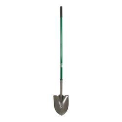 UnionTools 2430900 Shovel, 8.61 in W Blade, 16 ga Gauge, Steel Blade, Fiberglass Handle, Long Handle 
