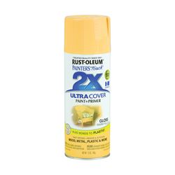 2X Ultra Cover 249091 Spray Paint, Gloss, Warm Yellow, 12 oz, Can 