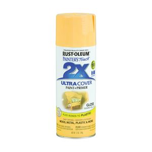 2X Ultra Cover 249091 Spray Paint, Gloss, Warm Yellow, 12 oz, Can
