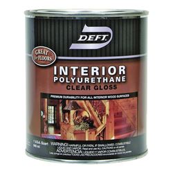 DEFT 221-04 Polyurethane Paint, Gloss, Liquid, Amber, 1 qt, Can 