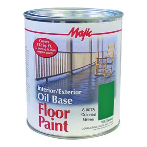 Majic Paints 8-0078-2 Floor Paint, Medium-Gloss, Colonial Green, 1 qt Pail