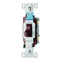 Eaton Wiring Devices CS115B Toggle Switch, 15 A, 120/277 V, Screw Terminal, Nylon Housing Material, Brown 