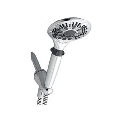 Waterpik LAR-563E Handheld Shower Head, 1/2 in Connection, 2 gpm, 5-Spray Function, Chrome, 60 in L Hose 