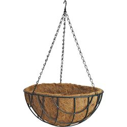 Landscapers Select GB-4337-3L Hanging Planter with Natural Coconut Liner, Circle, 22 lb Capacity, Matte Black 10 Pack 