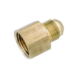 Anderson Metals 754046-0604 Tube Coupling, 3/8 x 1/4 in, Flare x FNPT, Brass 10 Pack