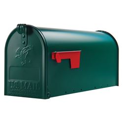 Gibraltar Mailboxes Elite Series E1100G00 Mailbox, 800 cu-in Capacity, Galvanized Steel, Powder-Coated, 6.9 in W, Green 