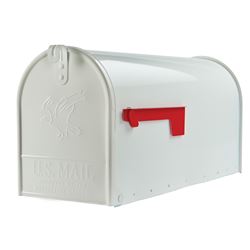 Gibraltar Mailboxes Elite Series E1600W00 Mailbox, 1475 cu-in Capacity, Galvanized Steel, Powder-Coated, 8.7 in W, White 