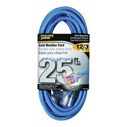 PowerZone ORCW511825 Extension Cord, 12 AWG Cable, 5-15P Grounded Plug, 5-15R Grounded Receptacle, 25 ft L, 125 V 