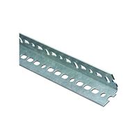 Stanley Hardware 4020BC Series N341-115 Slotted Angle Stock, 1-1/2 in L Leg, 96 in L, 0.074 in Thick, Steel, Galvanized 