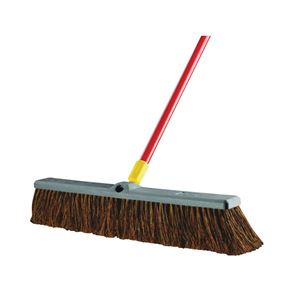 Quickie 00536 Push Broom, 24 in Sweep Face, Polymer Bristle, Steel Handle