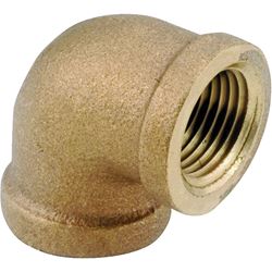 Anderson Metals 738100-04 Pipe Elbow, 1/4 in, FIP, 90 deg Angle, Brass, Rough, 200 psi Pressure 