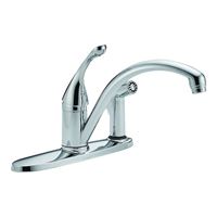 DELTA COLLINS Series 340-DST Kitchen Faucet with Integral Spray, 1.8 gpm, 1-Faucet Handle, Brass, Chrome Plated 