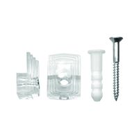 OOK 50225 Mirror Clip Set, 20 lb, Plastic, Clear, Wall Mounting, 10/PK 