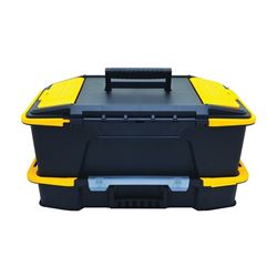 STANLEY Click n Connect Series STST19900 Tool Box, 30 lb, Plastic, Black/Yellow, 2-Drawer 