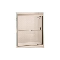 Maax Aura 135665-900-305-00 Shower Door, Clear Glass, Tempered Glass, Semi Frame, 2-Panel, Glass, 1/4 in Glass 