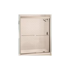Maax Aura 135665-900-305-00 Shower Door, Clear Glass, Tempered Glass, Semi Frame, 2-Panel, Glass, 1/4 in Glass