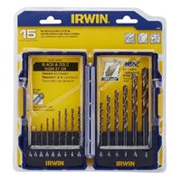 Irwin 318015 Drill Bit Set, Turbo Point, 15-Piece, Steel 