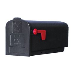 Gibraltar Mailboxes Parson Series PL10B0201 Rural Mailbox, 875 cu-in Capacity, Plastic, 7.9 in W, 19.4 in D, 9.6 in H 