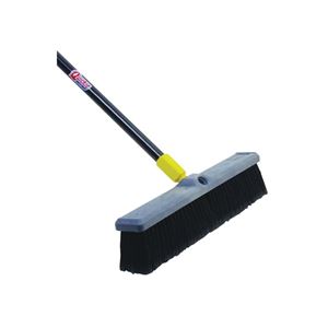 Quickie 00523 Push Broom, 18 in Sweep Face, Polypropylene Bristle, Steel Handle