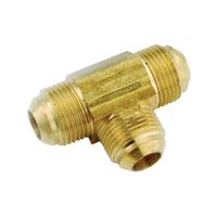 Anderson Metals 54844-06 Tube Pipe Tee, 3/8 in, Brass 5 Pack 