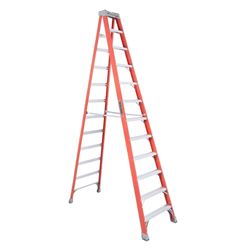 Louisville FS1512 Step Ladder, 12 ft H, Type IA Duty Rating, Fiberglass, 300 lb, 11-Step, 193 in Max Reach 