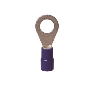 Gardner Bender 20-104 Ring Terminal, 600 V, 16 to 14 AWG Wire, #8 to 10 Stud, Vinyl Insulation, Copper Contact, Blue