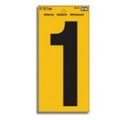 HY-KO RV-75/1 Reflective Sign, Character: 1, 5 in H Character, Black Character, Yellow Background, Vinyl 10 Pack 