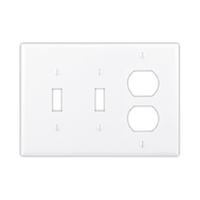 Eaton Wiring Devices PJ226LA Combination Wallplate, 6.76 in L, 4.87 in W, Mid, 3 -Gang, Polycarbonate, High-Gloss 